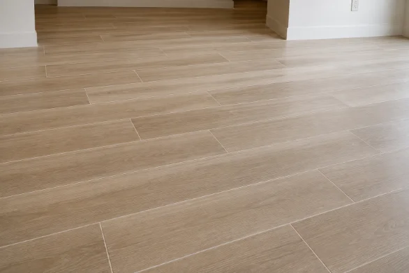 Plank flooring in a hallway