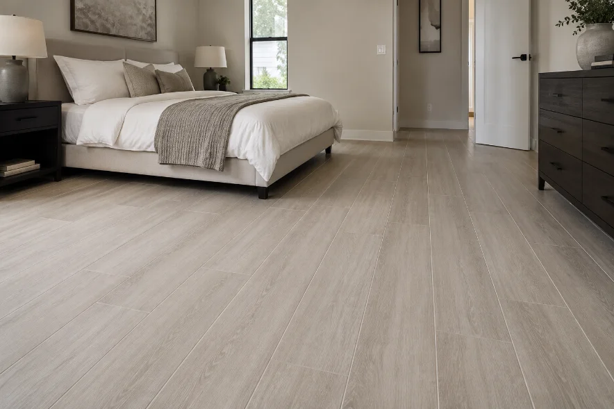 Flooring being installed